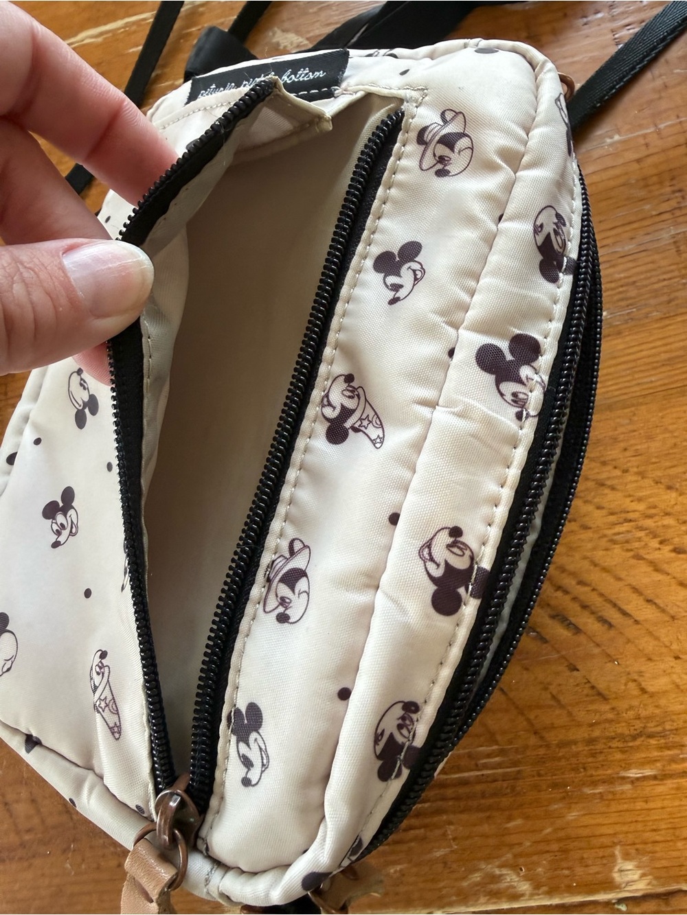 Petunia Pickle Bottom Disney Baby Mickey Mouse Belt Bag Beige 6”H x 8”W x 2”D - Picture 7 of 9